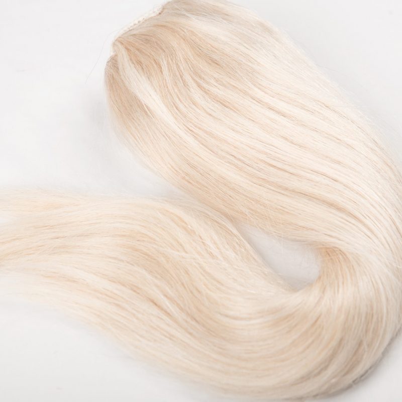 Platinum human hair ponytail